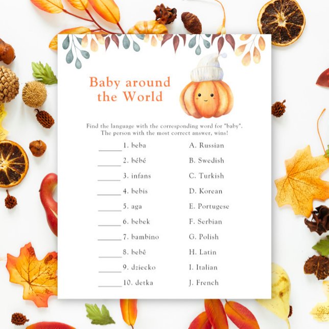 Fall pumpkin. Baby around the world game (Creator Uploaded)