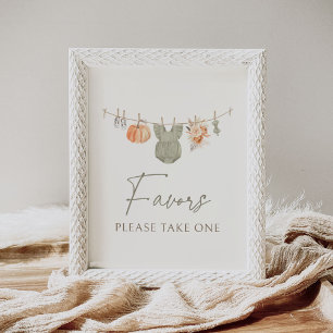 Fall Pumpkin Baby Clothes Baby Shower Favors Sign