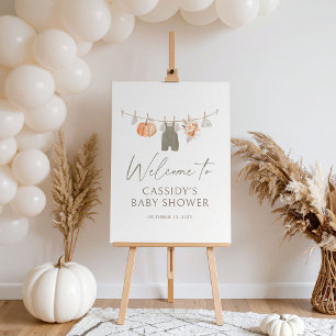 Fall Pumpkin Baby Clothes Baby Shower Welcome Sign