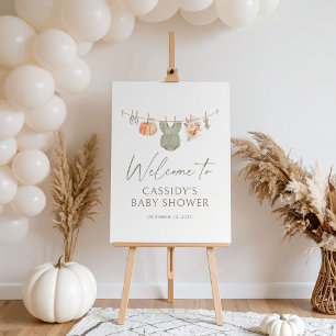 Fall Pumpkin Baby Clothes Baby Shower Welcome Sign
