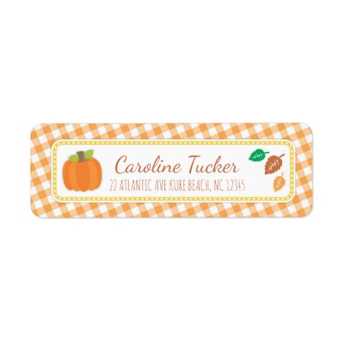 Fall Pumpkin Baby Shower Address Label