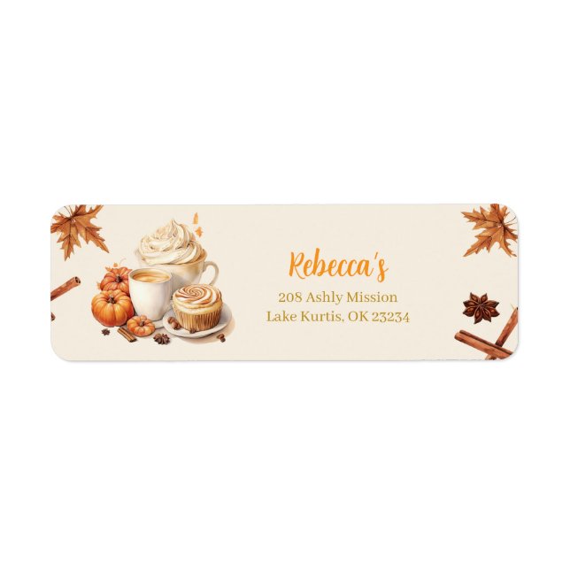 Fall Pumpkin Baby Shower Address Label (Front)