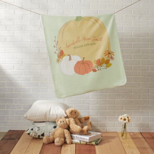 Fall Pumpkin Baby Shower  Baby Blanket