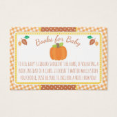 Fall Pumpkin Baby Shower Book Request Card (Front)