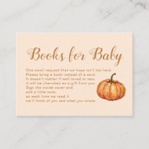 Fall Pumpkin Baby Shower Book Request Enclosure Card
