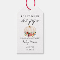 Fall Pumpkin Baby Shower Champagne Tag