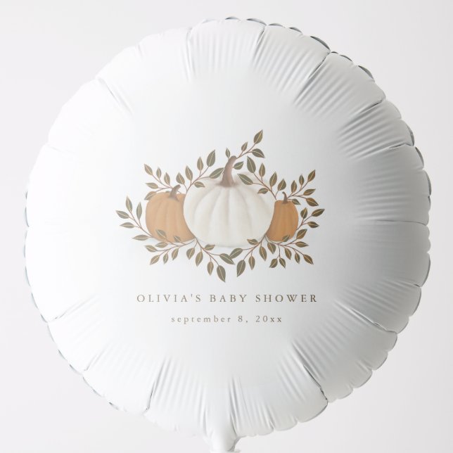 Fall Pumpkin Baby Shower Decor and Decorations Balloon (Front)