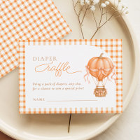 Fall Pumpkin Baby Shower Diaper Raffle Card