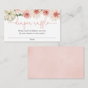 Fall pumpkin baby shower diaper raffle cards