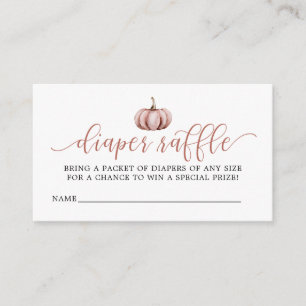 Fall Pumpkin Baby Shower Diaper Raffle Enclosure Card