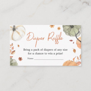 Fall Pumpkin Baby Shower Diaper Raffle Enclosure Card