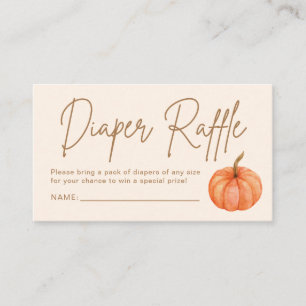 Fall Pumpkin Baby Shower Diaper Raffle Enclosure Card