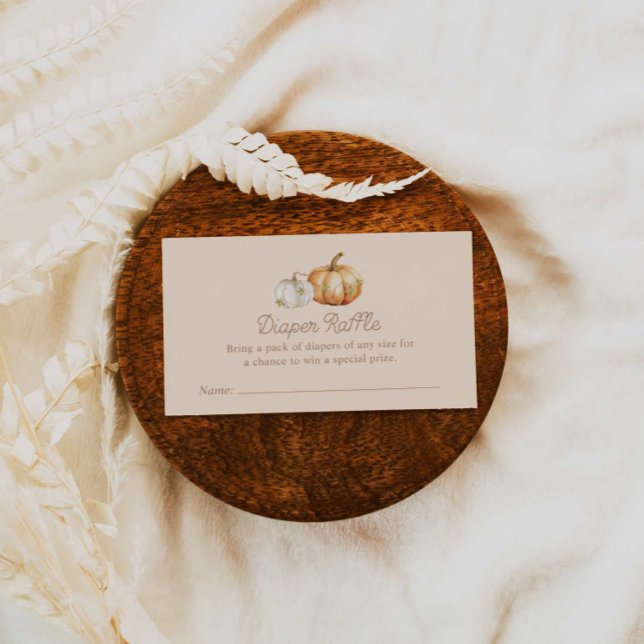 Fall Pumpkin Baby Shower Diaper Raffle Ticket Enclosure Card (Creator Uploaded)