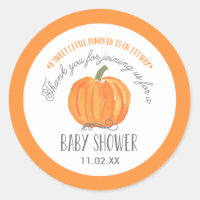 Fall Pumpkin | Baby Shower Favor Label Stickers