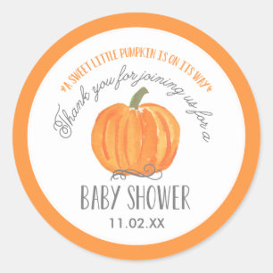 Fall Pumpkin Baby Shower Favor Label Stickers