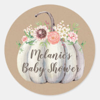 Fall Pumpkin Baby Shower Favor Stickers