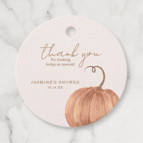 Fall Pumpkin Baby Shower Favor Tags