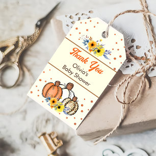 Fall Pumpkin Baby Shower Favor Thank You  Gift Tags