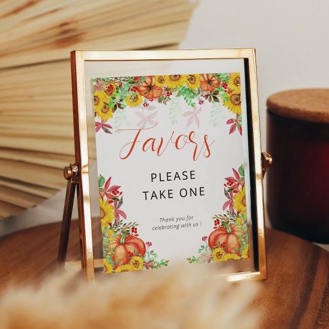 Fall Pumpkin Baby Shower Favors Sign (Creator Uploaded)