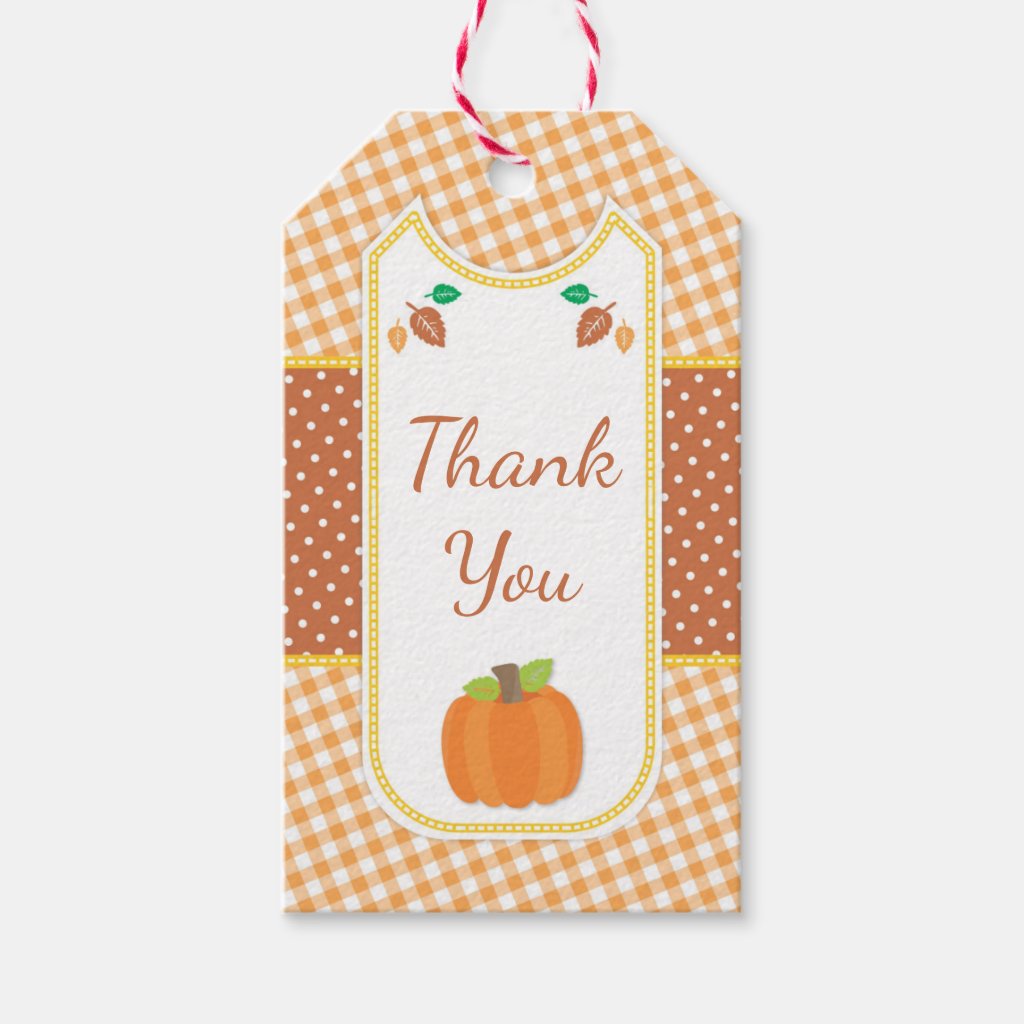 Fall Pumpkin Baby Shower Gift Tag