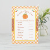 Fall Pumpkin Baby Shower Guess the Price Game Card (Standing Front)