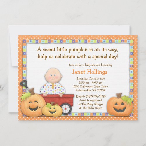 Fall Pumpkin Baby Shower Invitation