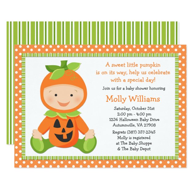 Fall Pumpkin Baby Shower Invitation