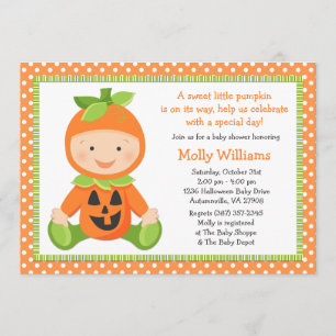 Fall Pumpkin Baby Shower Invitation
