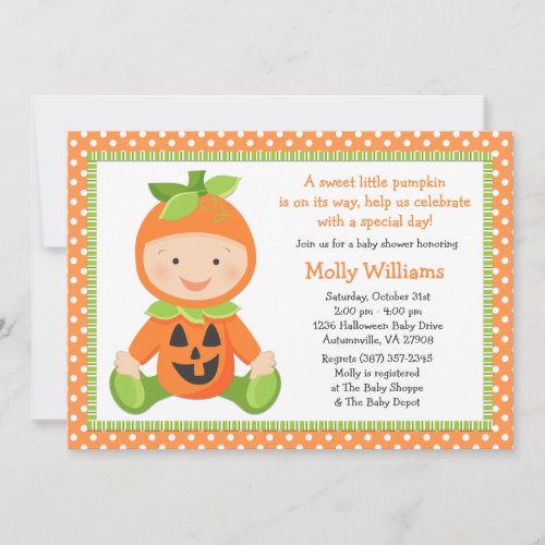 Fall Pumpkin Baby Shower Invitation