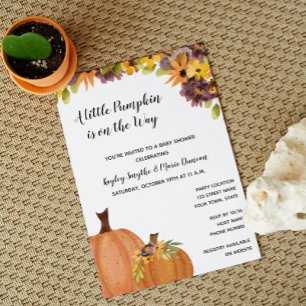 Fall Pumpkin Baby Shower Invitation