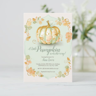 Fall pumpkin baby shower invitation
