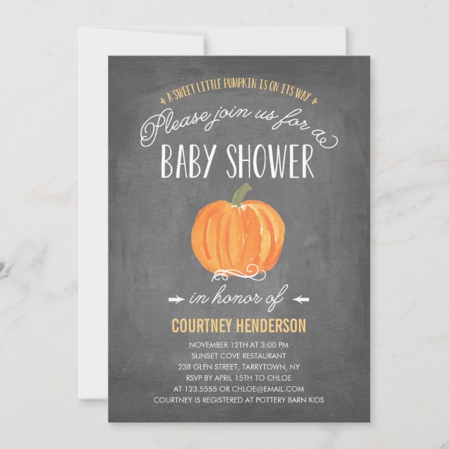 Fall Pumpkin | Baby Shower Invitation (Front)