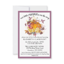 Fall Pumpkin Baby Shower Invitation