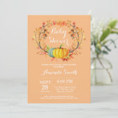 Fall Pumpkin Baby Shower Invitation Card (Standing Front)