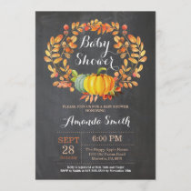 Fall Pumpkin Baby Shower Invitation Card