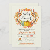 Fall Pumpkin Baby Shower Invitation Card (Front/Back)
