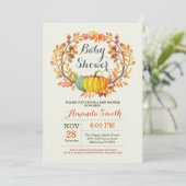 Fall Pumpkin Baby Shower Invitation Card (Standing Front)