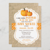 Fall Pumpkin Baby Shower Invitation Card Burlap (Front/Back)