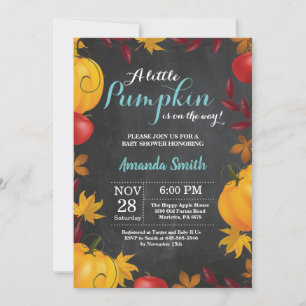 Fall Pumpkin Baby Shower invitation Chalkboard