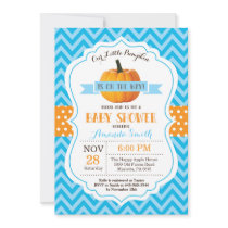 Fall Pumpkin Baby Shower Invitation Pink Chevron