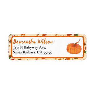 Fall Pumpkin Baby Shower Label