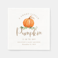 Fall Pumpkin Baby Shower Napkin