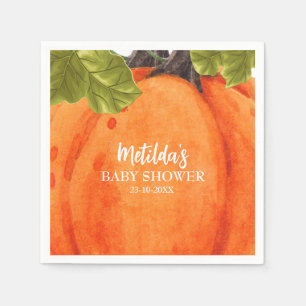 Fall Pumpkin baby shower Napkins
