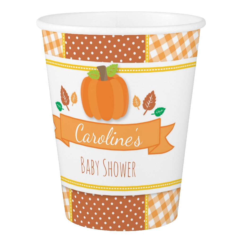 Fall Pumpkin Baby Shower Paper Cups