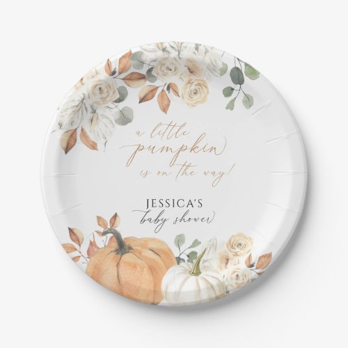 fall pumpkin baby shower Paper Plate 