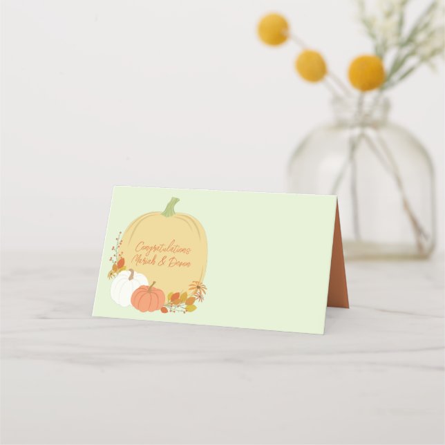 Fall Pumpkin Baby Shower  Place Card (Front)