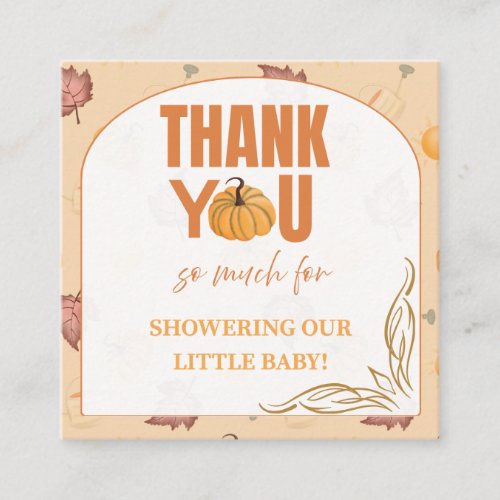 Fall Pumpkin Baby Shower Thank You Card