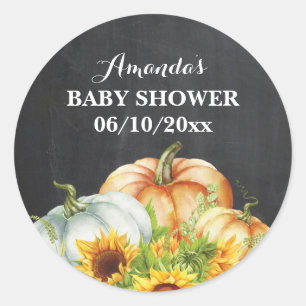 Fall Pumpkin Baby Shower Thank You Classic Round Sticker