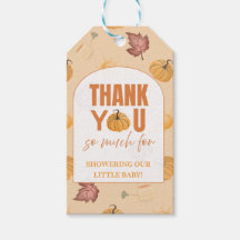 Fall Pumpkin Baby Shower Thank You Favor Tag