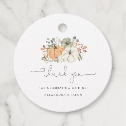 Fall Pumpkin Baby Shower Thank You Favor Tags